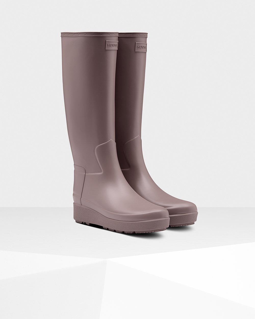 Kalosze Creeper Damskie - Hunter Refined Slim Fit Tall - Fioletowe - HLMG-71846